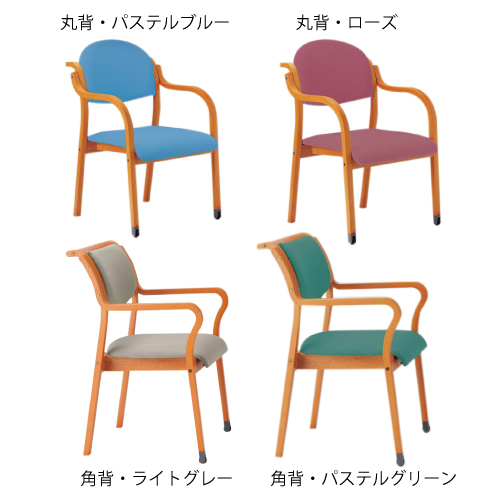 木製椅子（持ち手付きキャスタータイプ）
