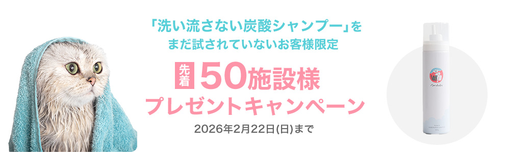 洗い流さない炭酸シャンプー」をまだ試されていないお客様限定先着50施設様プレゼントキャンペーン 2026年2月22日(日)まで